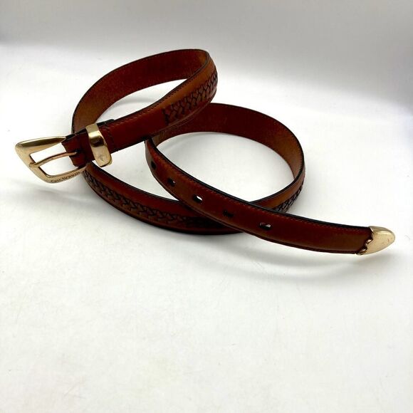 Greg Norman Men’s Brown Genuine Leather Braidered Belt Size 40/100 47,5”/46” - Picture 3 of 8